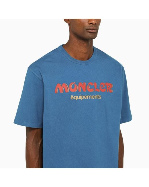 MONCLER X SALEHE BEMBURY Blue Logo T Shirt for men