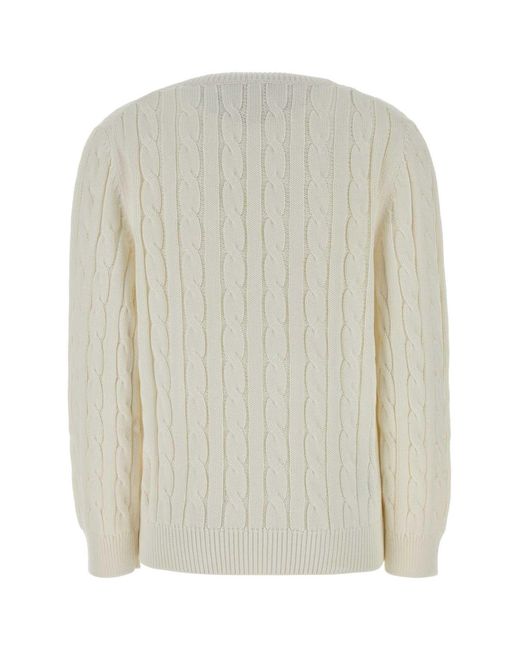 Prada White Cotton Sweater