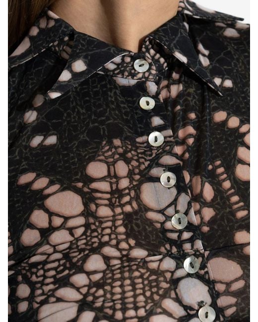 AVAVAV Black Spiky Printed Distressed Knit