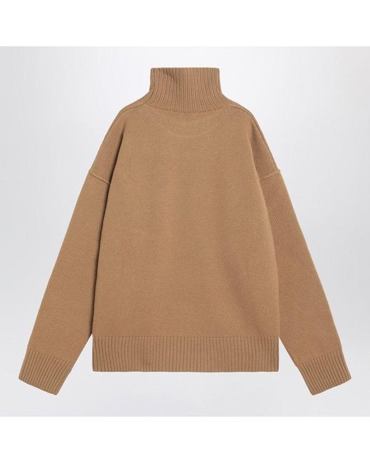 AMI Natural Camel Ami De Coeur Turtleneck Sweater for men