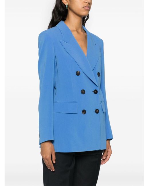 Alberto Biani Double Breasted Cady Jacket in het Blue