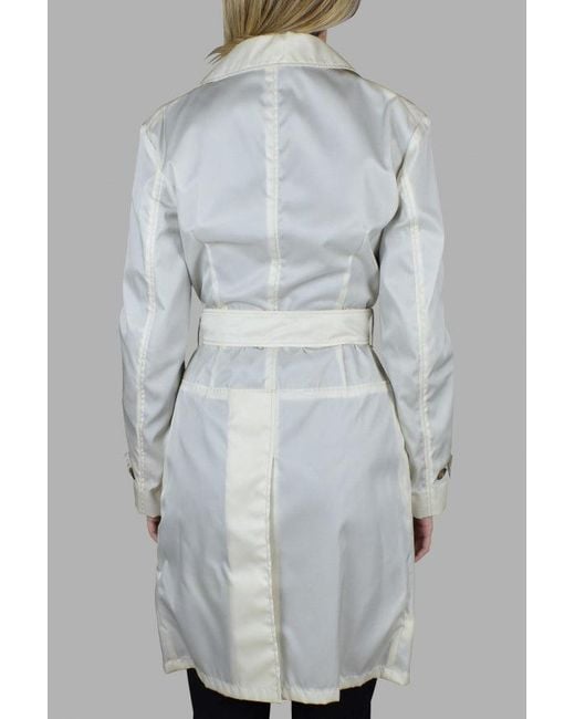 Prada Gray Nylon Belted Coat
