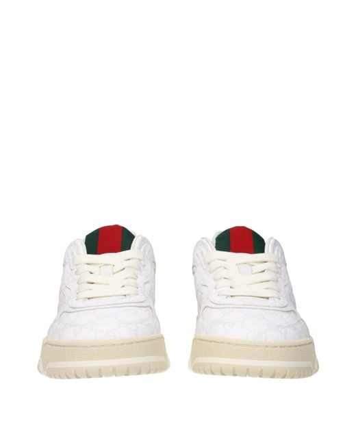Gucci White Re-Web Sneakers