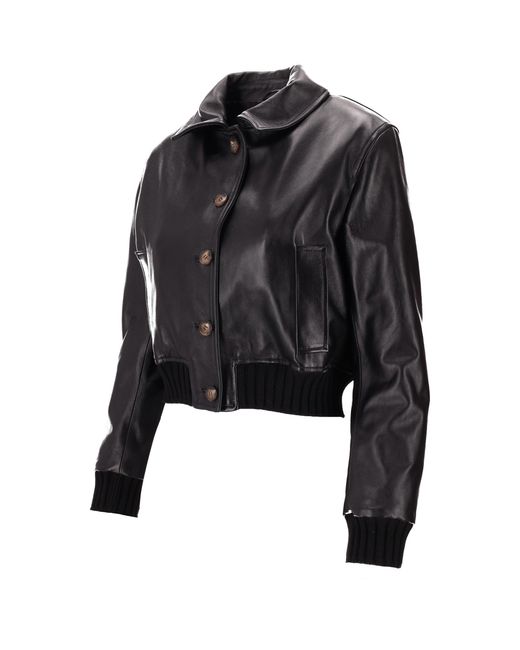 LA ROSE Black Leather Jacket Nappa