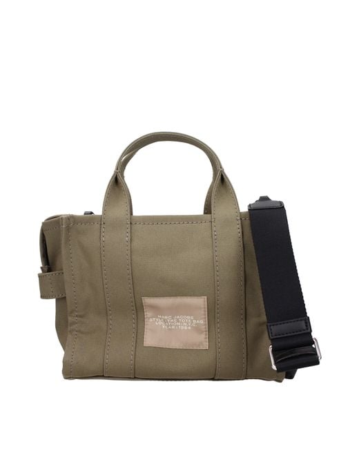 Marc Jacobs Metallic Handtaschen The Tote Bag Damen Stoff Grün/Schiefer