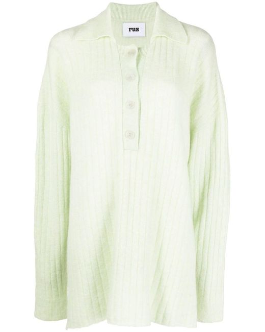 Rus White Polo -Pullover