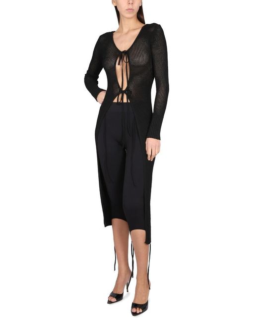 ANDREADAMO Black Long Perforated Jersey
