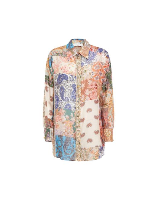 Shimmermann Devi Oversize Silk Shirt Zimmermann en coloris Natural