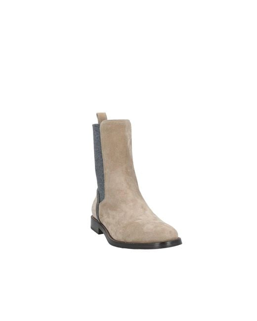 Brunello Cucinelli Gray Suede Boots