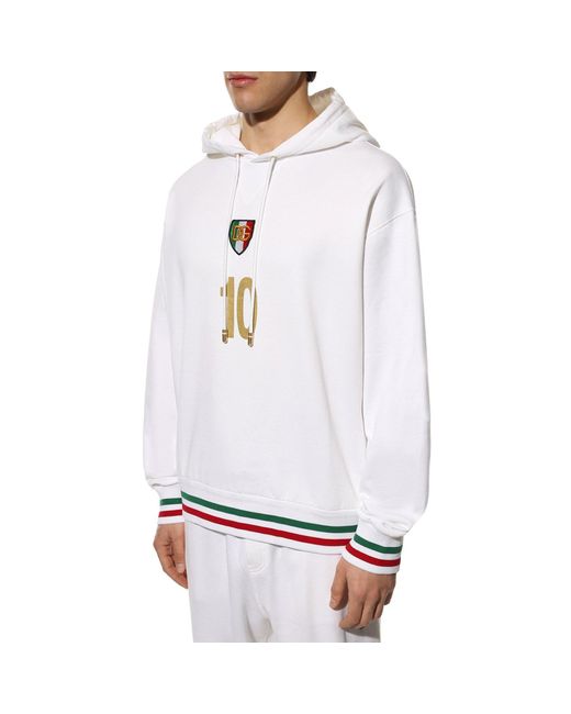 Dolce & Gabbana White Hoodie Sweatshirt for men