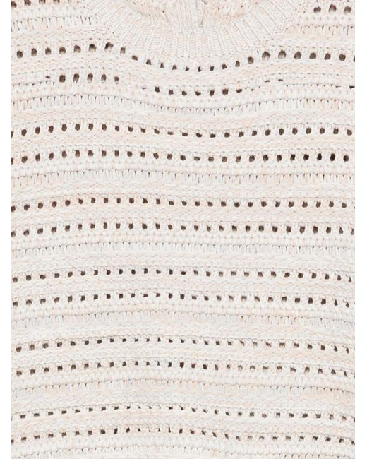 Emporio Armani White Cotton Open-Knit Cardigan