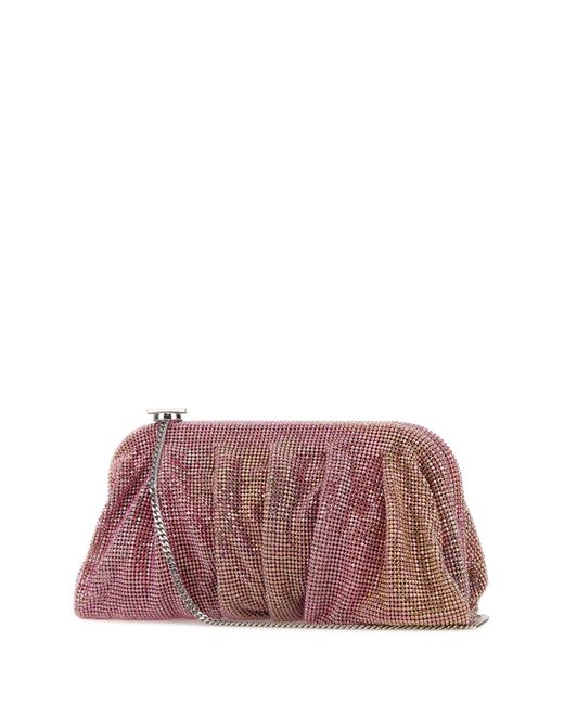 Benedetta Bruzziches Purple Embellished Fabric Large Venus Clutch