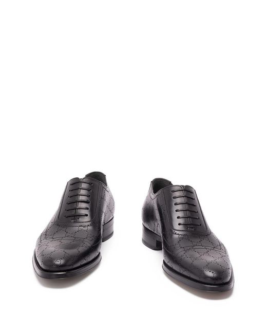 Gucci White Leather Derby Shoes