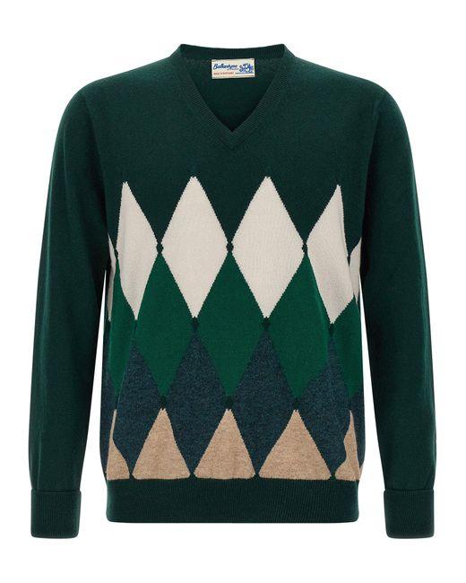 Argyle Pattern Sweater Maglioni Verde-Uomo di Ballantyne in Green da Uomo