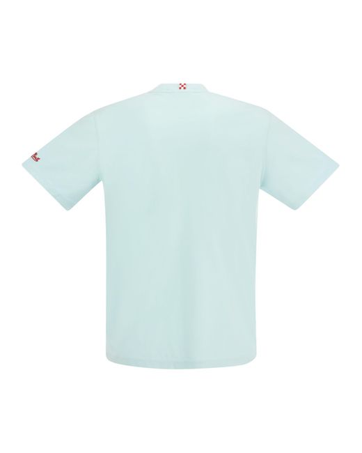 Mc2 Saint Barth Ciao T -shirt Met Borduurwerk Op Zak in het Blue voor heren