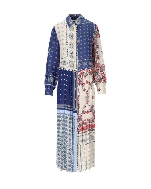 Weekend by Maxmara Blue Zuai Multicolored Shirt Dress