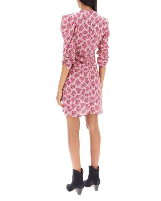 'Aliniza' Riched Mini Kleid Isabel Marant de color Pink