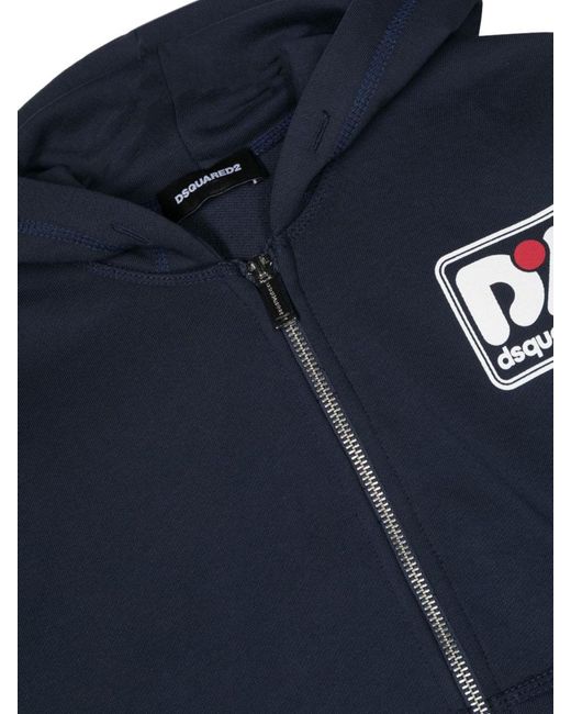 DSquared² Blue Zipper Hoodie