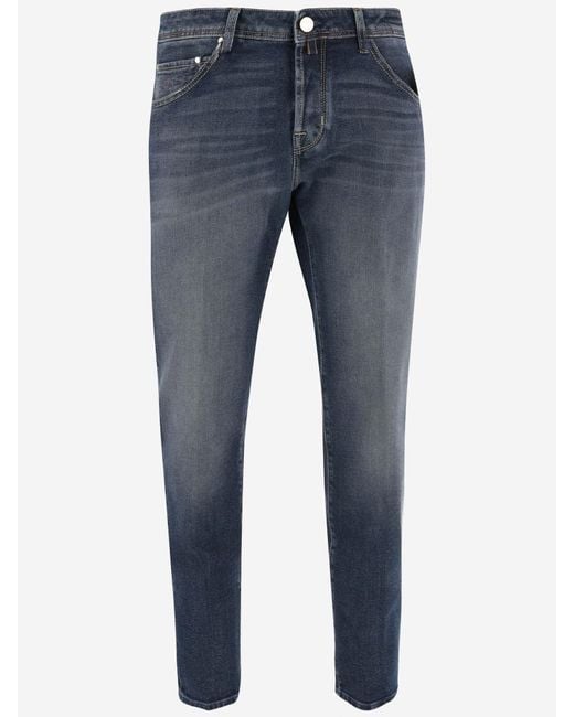 Jacob Cohen Blue Stretch Cotton Blend Jeans for men