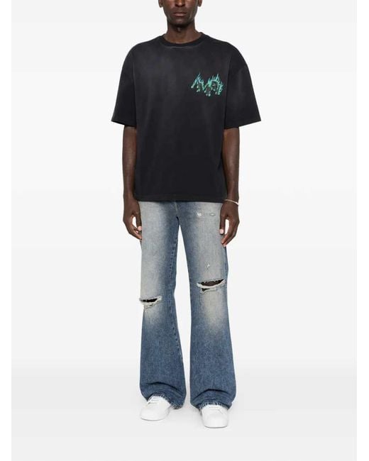 Amiri Black Crew Neck, Short Sleeved T Shirt