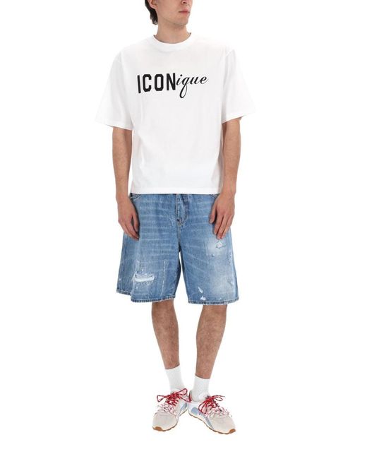 DSquared² Blue Distressed Shorts