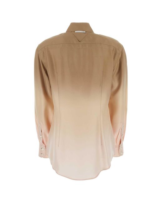 Prada Natural Multicolor Twill Shirt