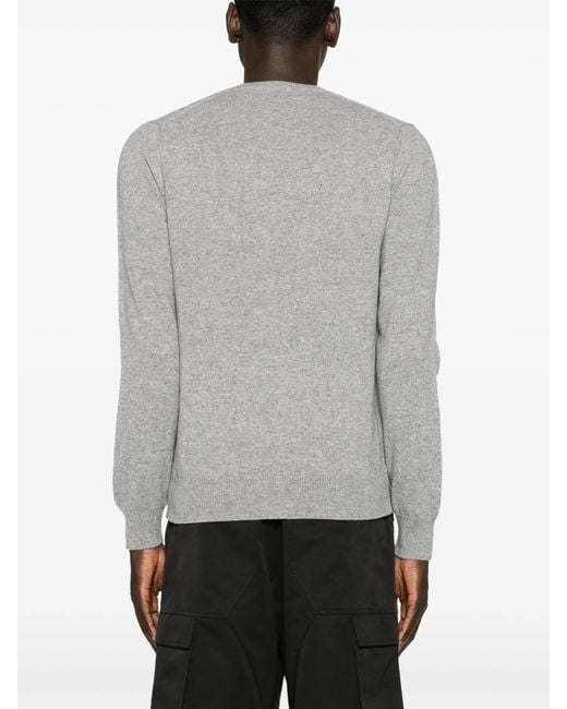 COMME DES GARÇONS PLAY Gray Mélange-Effect Wool Jumper
