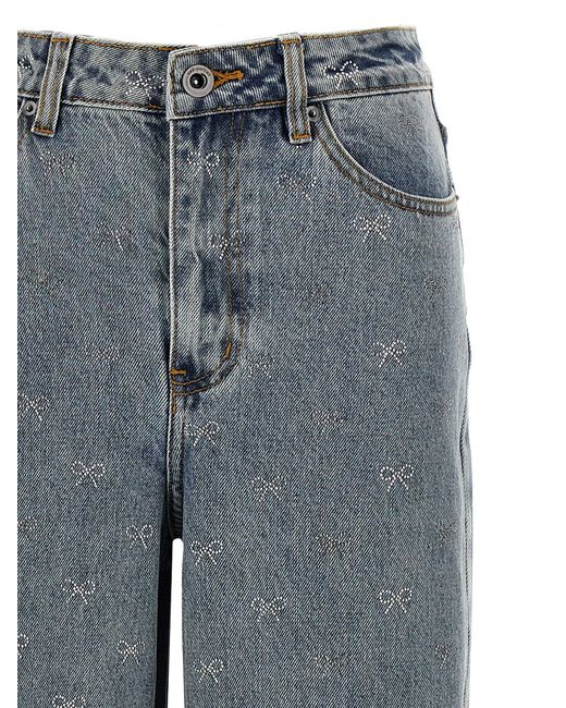 Self-Portrait Zelfportret 'lichtblauwe Diamante Boog' Jeans in het Gray