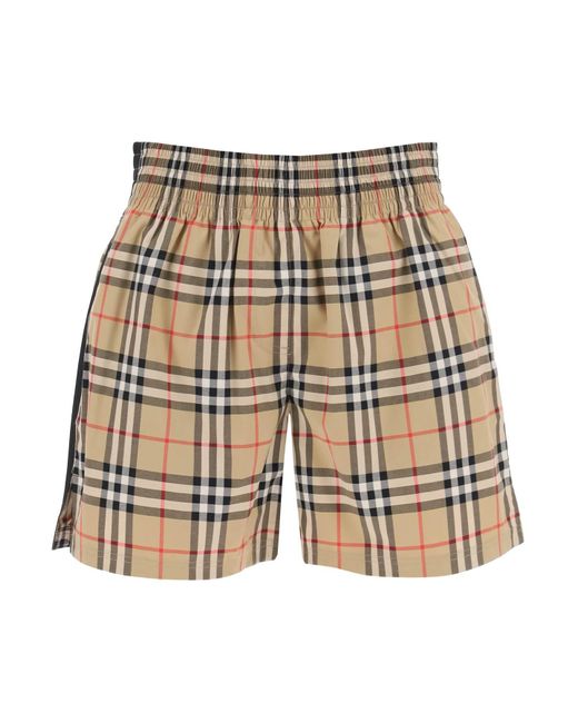 Burberry Audrey Check Shorts in het Natural