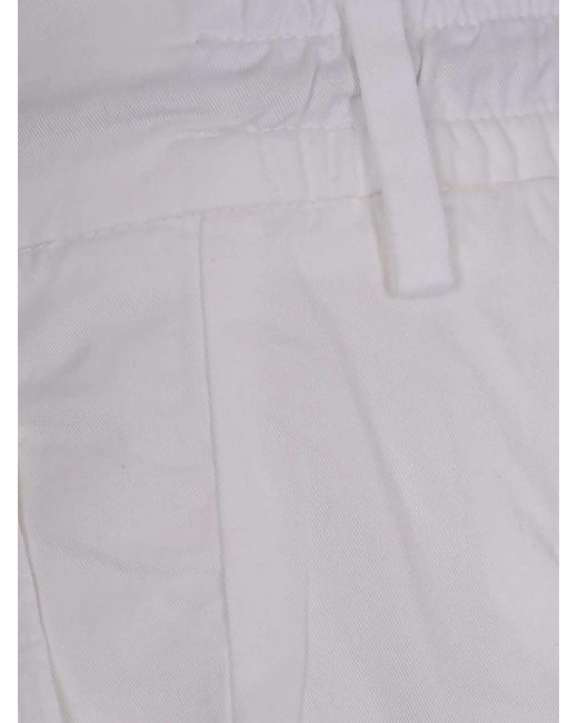Eleventy White Drawstring Trousers for men