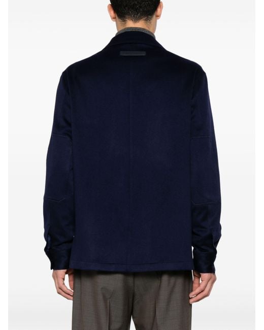 Zegna Blue Oasi Cashmere Overshirt for men