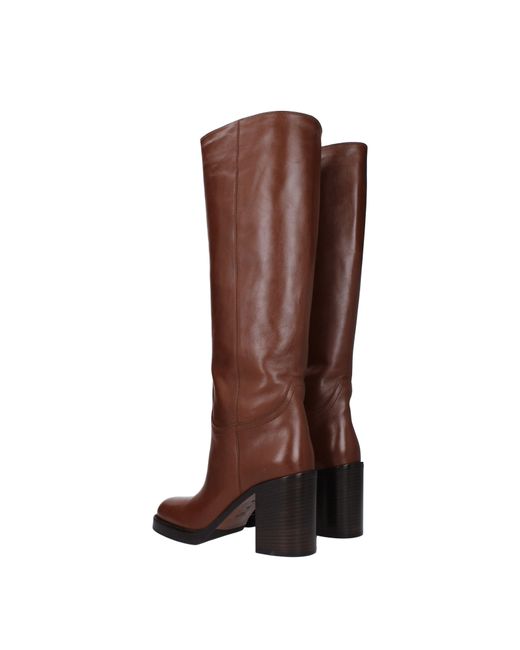 Prada Laarzen Vrouwen Leer Bruin/cognac in het Brown voor heren