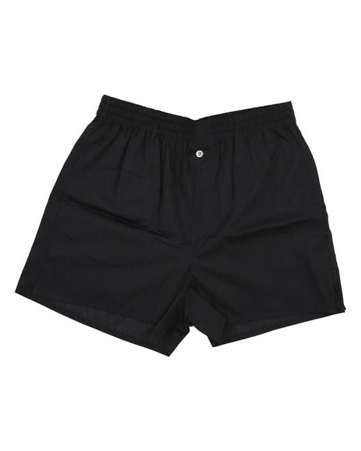 LA ROSE Black Cotton Buttoned Shorts