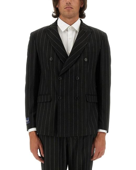 FAMILY FIRST Black Double-Breasted Jacket for men