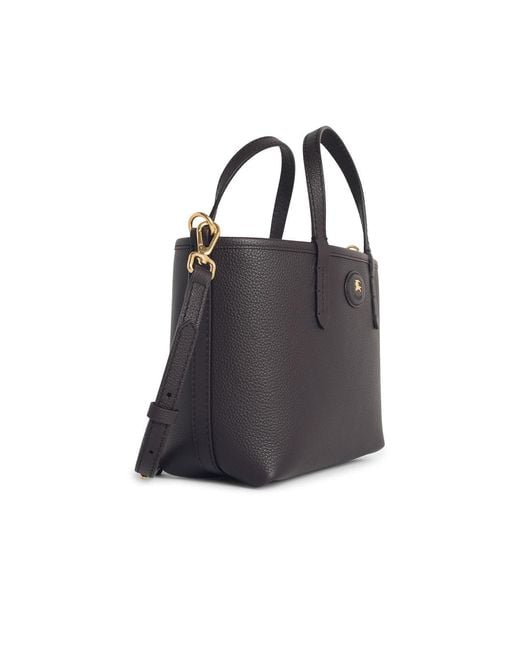 Burberry Black 'Tote Bloomsbury' 'Peat' Mini Reversible Leather Bag