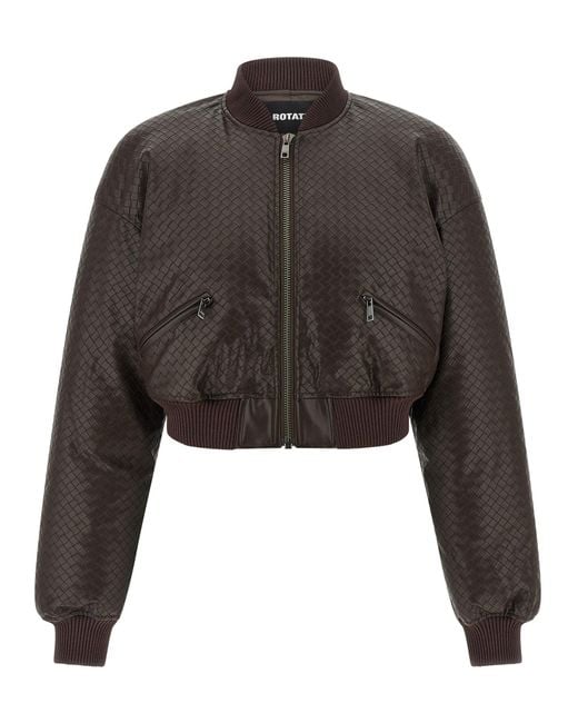 ROTATE BIRGER CHRISTENSEN Black 'Puffer' Bomber Jacket