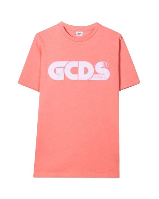 Gcds Pink Oversize Jersey T Shirt Girl for men