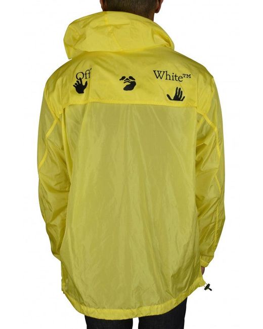 Off-White c/o Virgil Abloh Yellow Windbreaker With Iconic Logo Accents