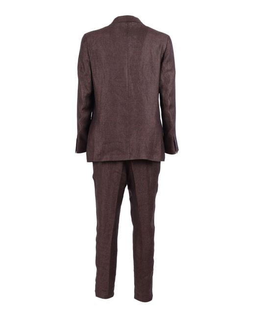 Tombolini Brown Marrone Zero Gravity Linen Suit for men