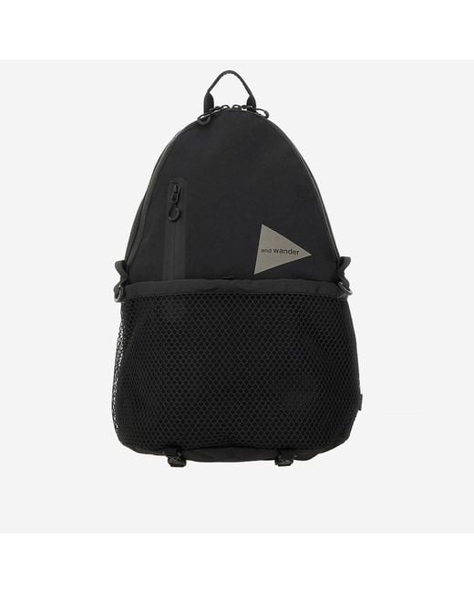 And Wander Black Backpack Cotton Blend for men