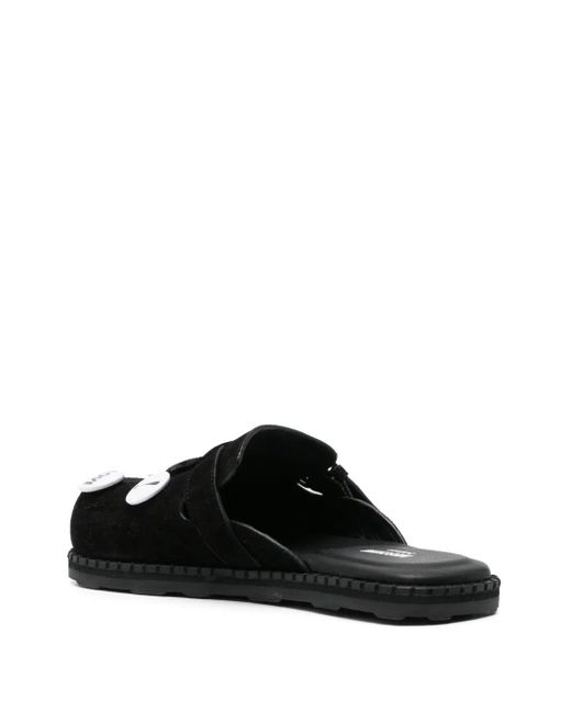 Moschino Black Slippers With Decoration