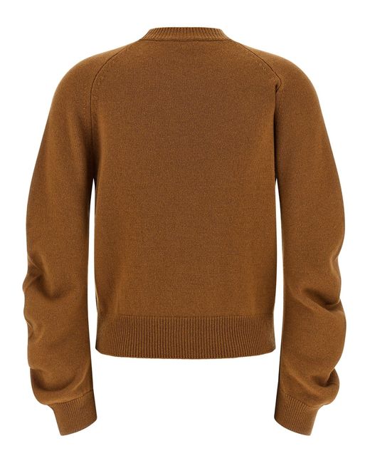 Nude Brown Curved Sleeve Sweater