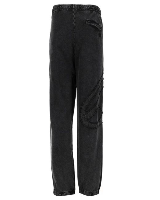 DIESEL Black Relaxed Elasticated Pants for men
