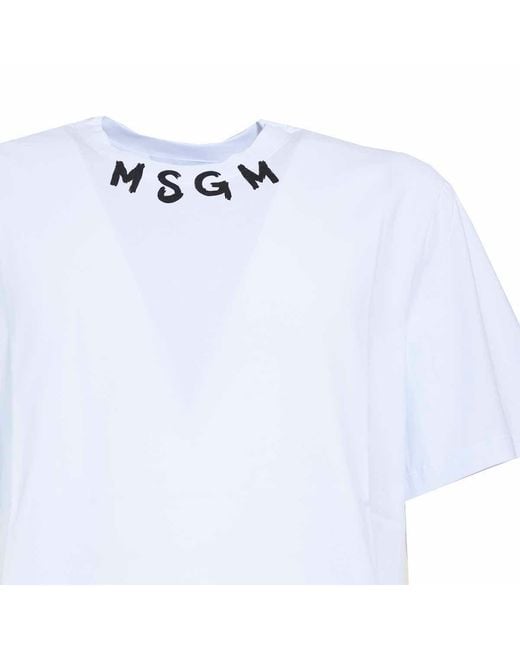 MSGM Blue T Shirts And Polos