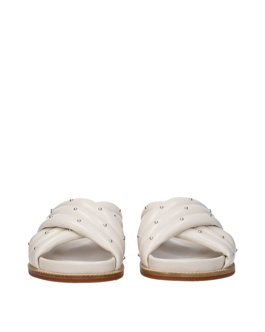 Fabiana Filippi White Frauen 's Hausschuhe und Hufe Leder beige/Elfenbein