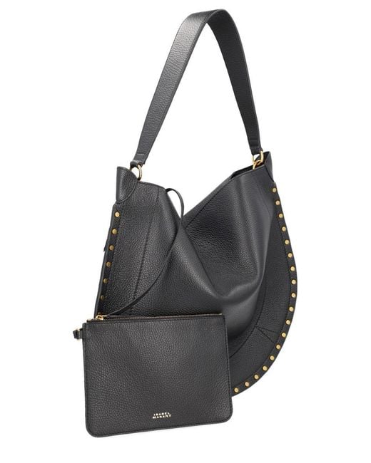 Isabel Marant Black Oskan Hobo Soft Grained Leather Bag