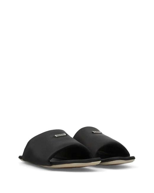 MM6 by Maison Margiela Black Sandals With Logo Plaque