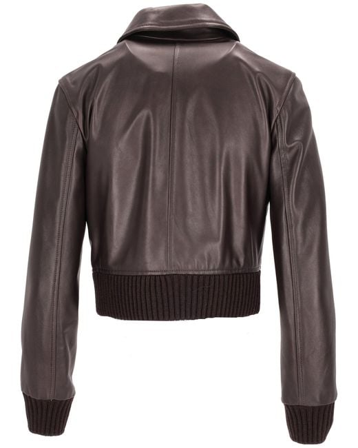 LA ROSE Brown Leather Jacket Nappa