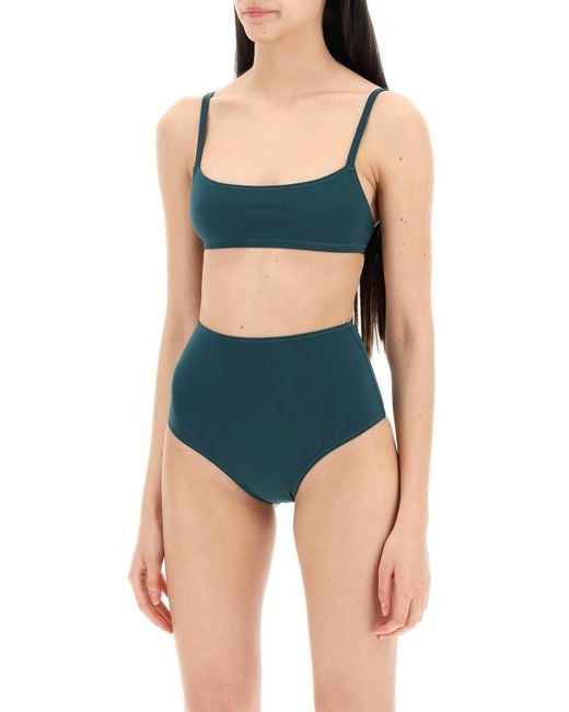 Once set de bikini de cintura alta Lido de color Green