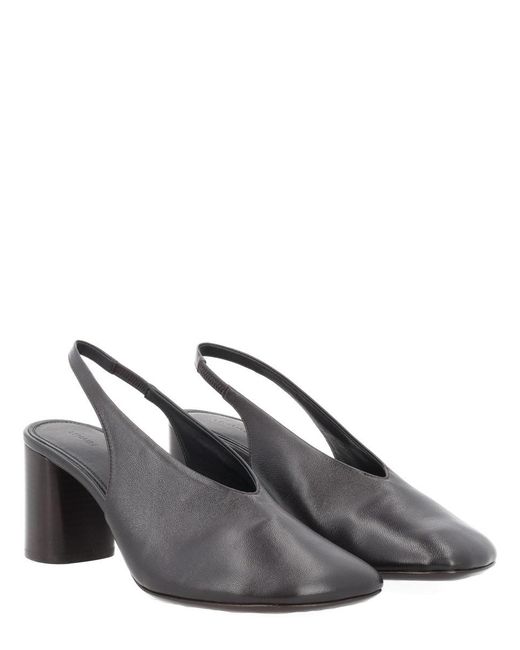 Lemaire Gray Glove Slingback Pumps 80 Mm Heel
